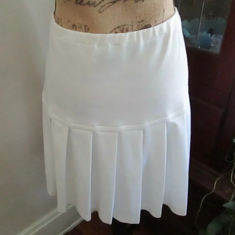 Vintage Act III White Pleated Tennis Golf Preppy Mini Skirt USA S/M 70s Coastal